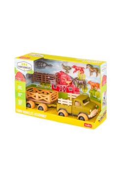 Uniqlion 2’si 1 Çiftlik Oyuncağı –Sök Tak Kamyon Seti, 6 Hayvan & 4 Çit Dahil