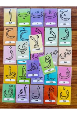 Renkli Zeka Arapça Harfleri̇ Öğreni̇yorum Eli̇f Be Te Se Kartlari (yirtilmaz Yipranmaz)