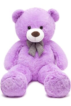 Sole 90 Cm Papyonlu Peluş Ayı - % 100 Yerli Pelüş Papyonlu Ayıcık