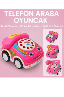 Hilal Baby Toys Çevirmeli Oyuncak Telefon-arabalı Telefon Pembe