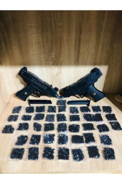 LESRAM Boncuklu 2 adet Uzi Silah + 42 Paket Mermi