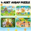 esatoys 24 Parçalı Montessori Ahşap Puzzle – 4-5 Yaş Eğitici Oyuncak