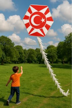 hak-iş oyuncak Altıgen Uçurtma Türk Bayrağı 50mt Ipli