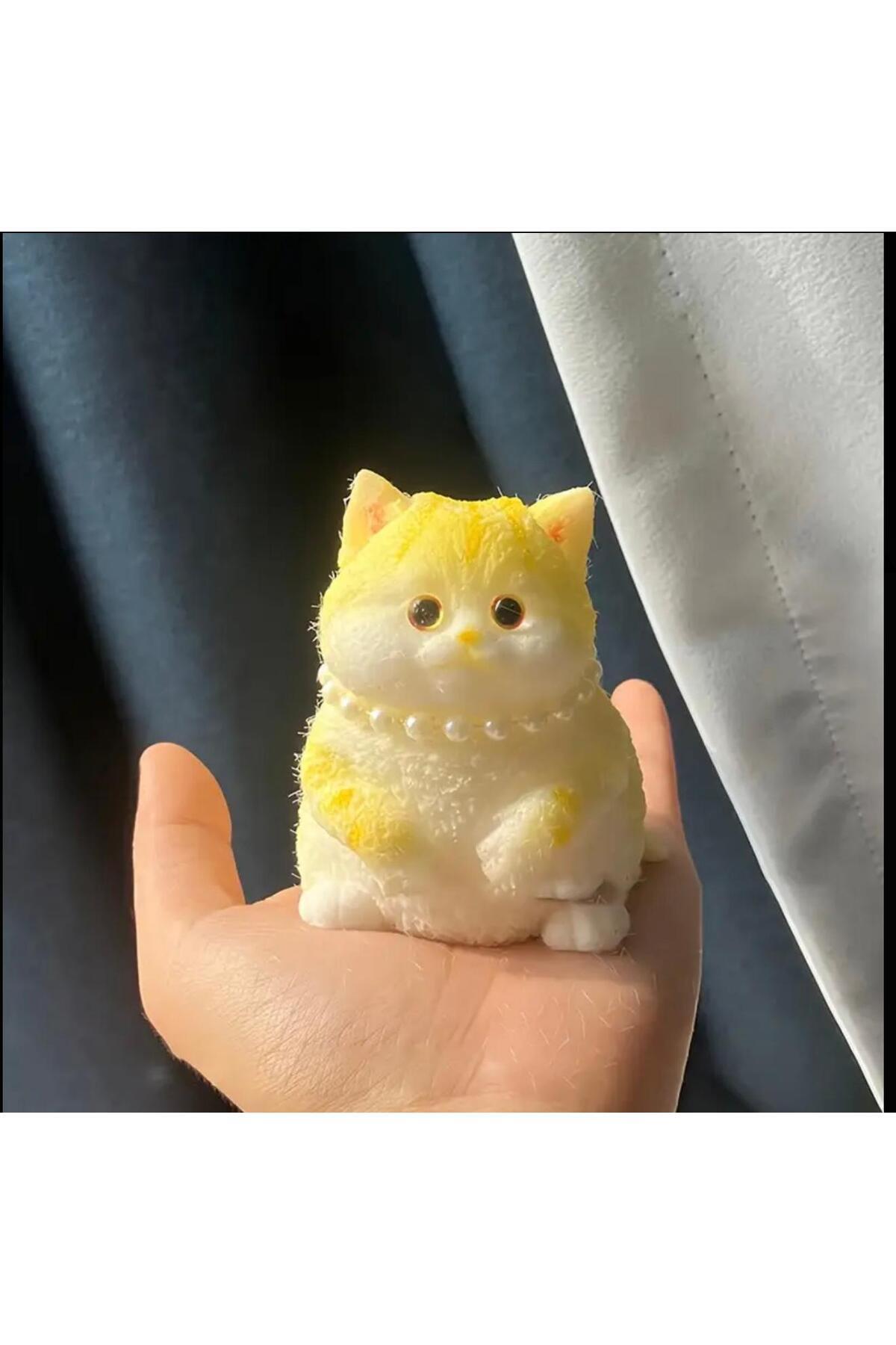 GÜLEÇ TİCARET Kedi Taba Sukuşi - Squishy Kedi- Tüylü Kedi - Stres Oyuncak Taba kedi, pati sukuşi karışık renk - Görsel 2