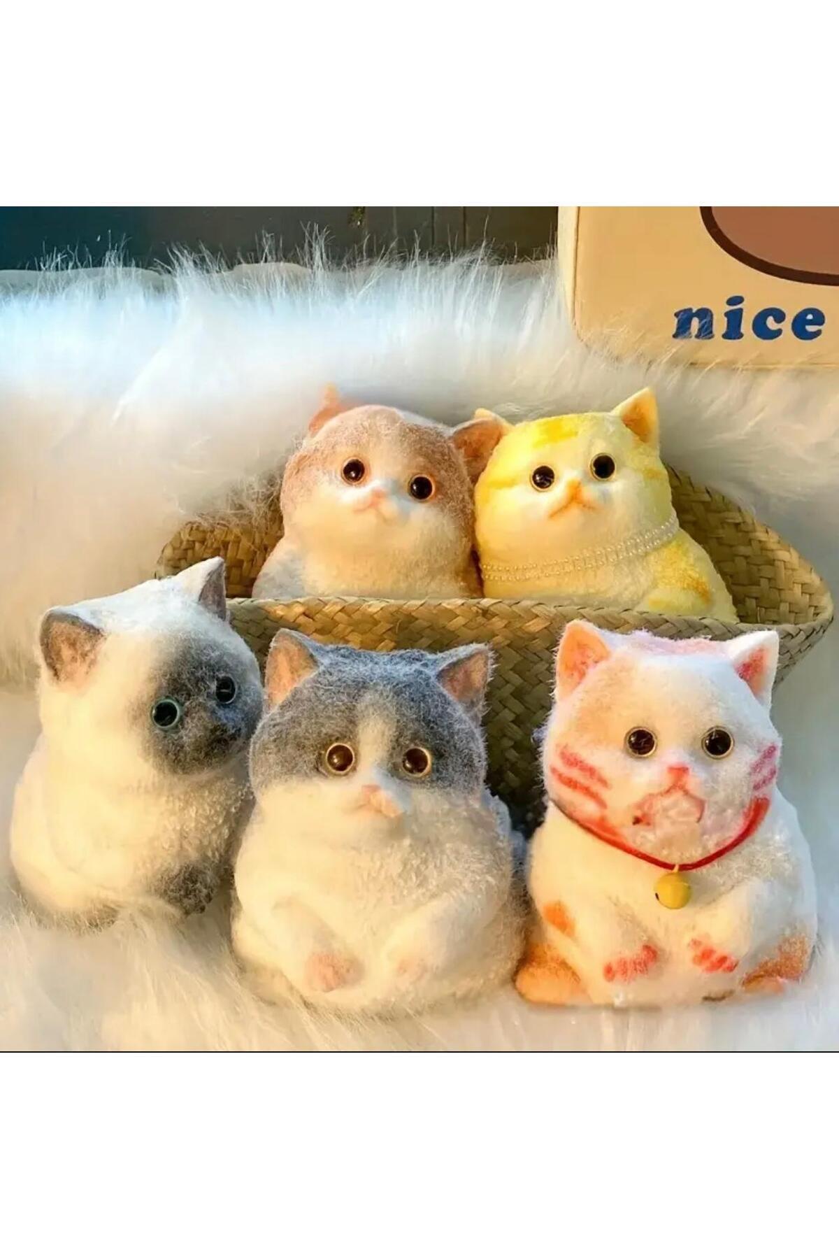 GÜLEÇ TİCARET Kedi Taba Sukuşi - Squishy Kedi- Tüylü Kedi - Stres Oyuncak Taba kedi, pati sukuşi karışık renk - Görsel 3