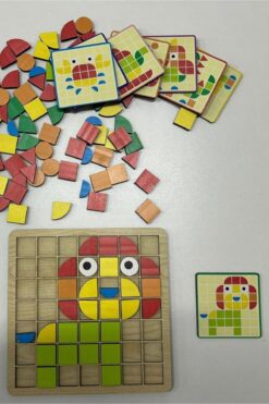 Hopiers Ahşap Mozaik Puzzle Bulmaca / 3+ Yaş / Montessori Eğitici ve Öğretici Çocuk Zeka Oyunu
