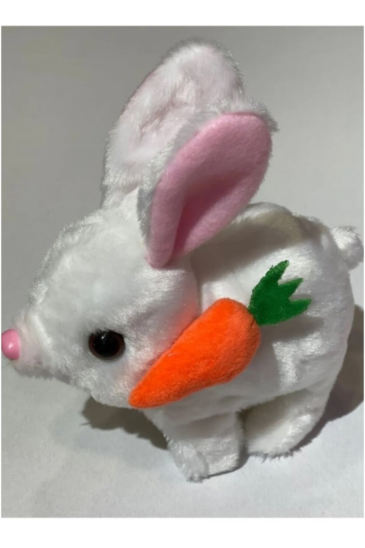 Retoys Pilli Sesli Zıp Zıp Yürüyen Havuçlu Tavşan Peluş Oyuncak 15cm - Görsel 2