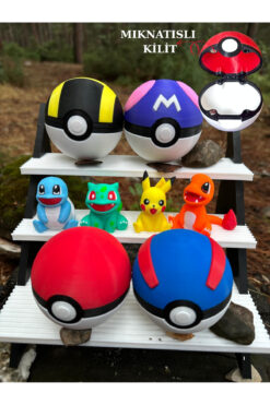 Phoenix Koleksiyon Pokemon Figürü Mıknatıslı Açılır Kapanır Pokemon Topu Pikachu Bulbasaur Squirtle Charmander 5cm