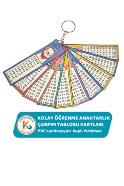KENGEROĞLU Eğitim Materyalleri Çarpım Tablosu Kartları Anahtarlık Kolay Öğrenme