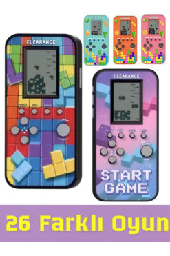 Smith Karışık Renkli Oyuncak 26 Oyun Mantık Zeka Oyuncağı Pilli Mini Nostaljik El Atarisi Tetris