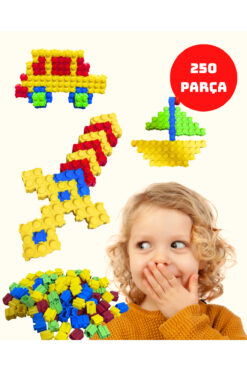 ankahometoys 250'Lİ Tiktak Bloklar Eğitici Ve Çıt Çıt Oyuncak Eğitici Tik Tak Bloklar Master Yapı İnşa Oyunu
