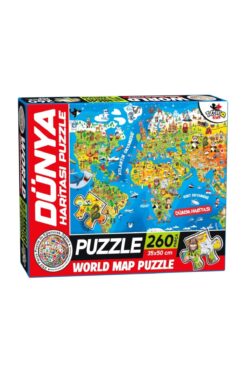 TOTTERİQ 260 Parça Dünya Haritası Puzzle eğitici yapboz