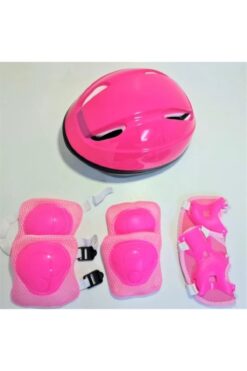 Mia Pembe Bisiklet Scooter Koruyucu Ekipman Çocuklar Için Dirseklik Dizlik Kask Set