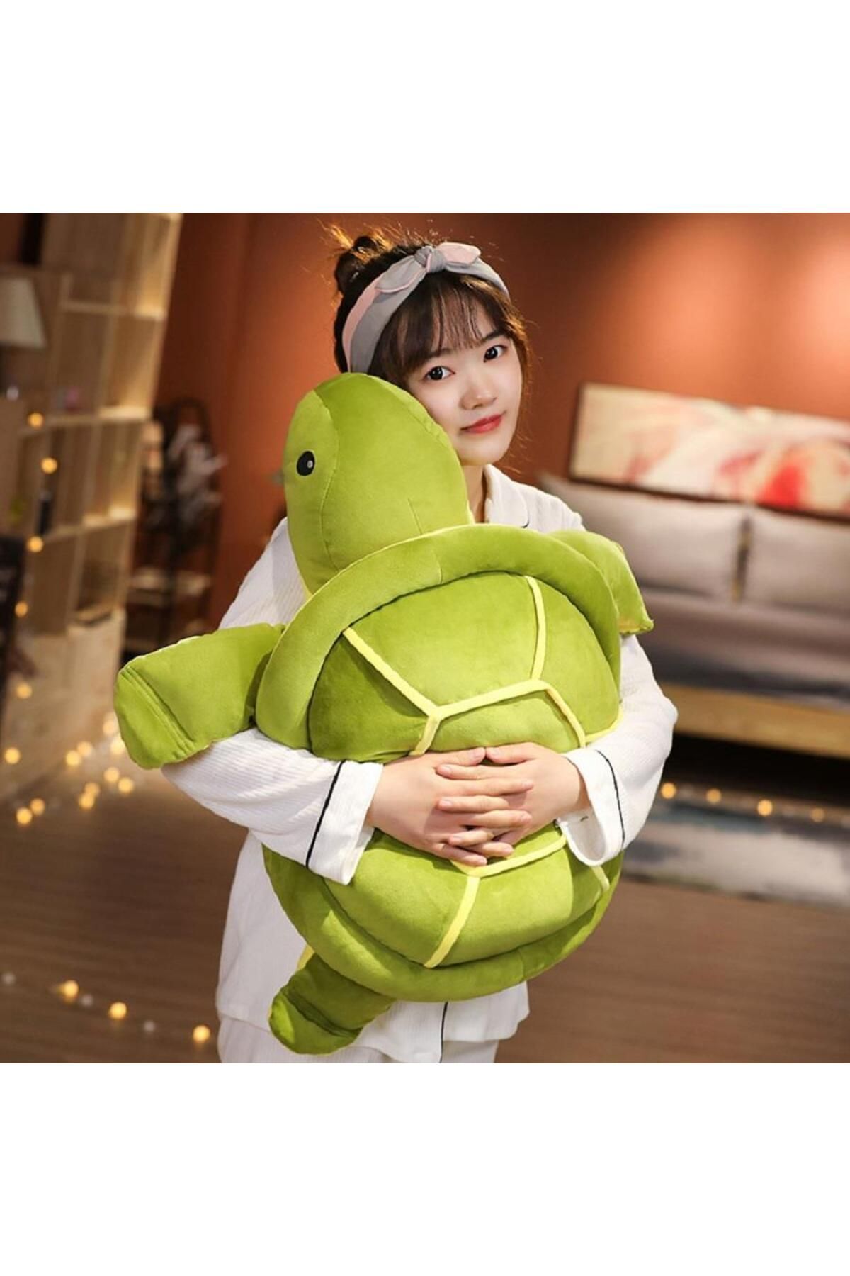 e-life shop Ithal Kumaş Caretta Caretta Deniz Kaplumbağası Peluş Oyuncak Minder Yastık Uyku Arkadaşı Jumbo Boy