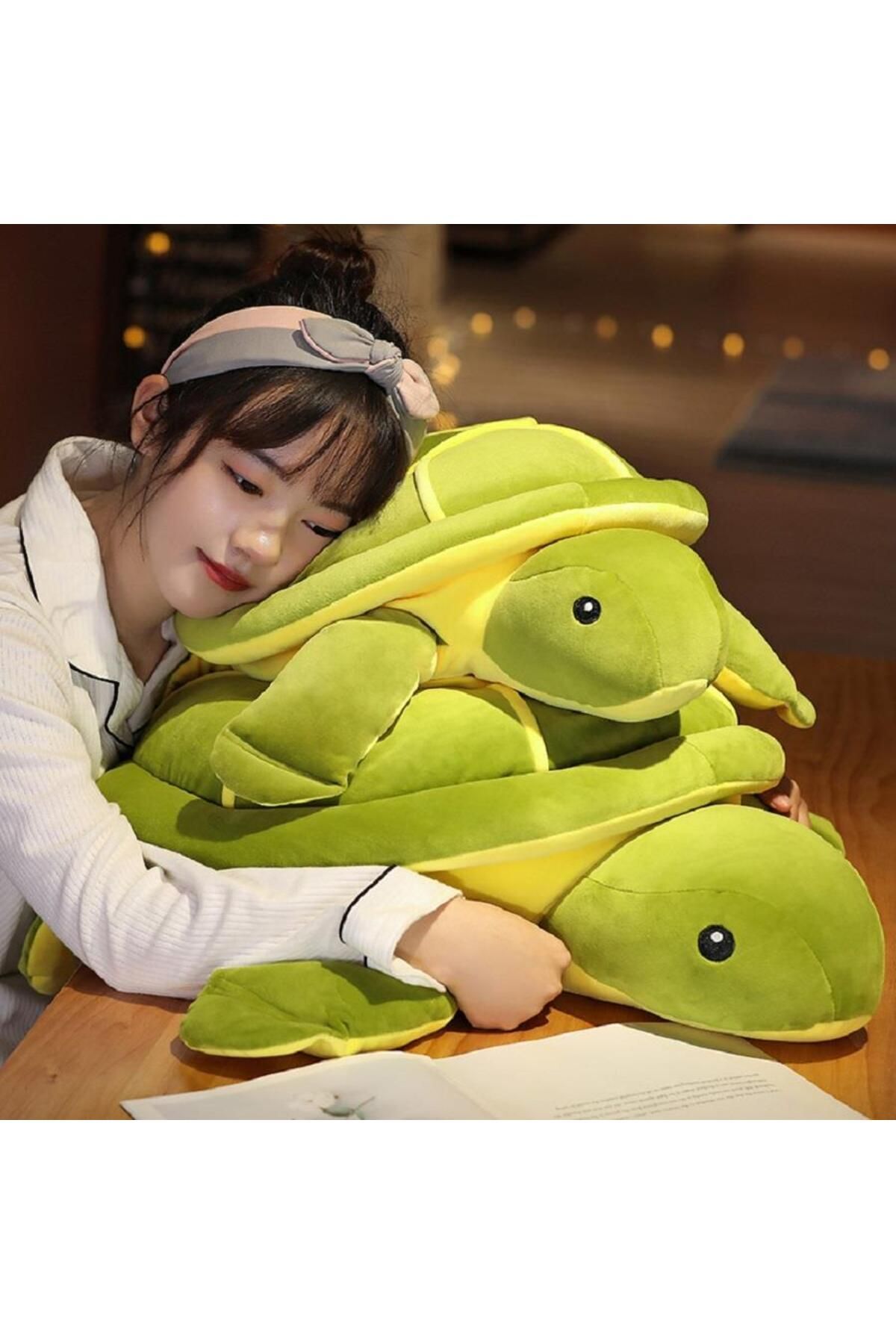 e-life shop Ithal Kumaş Caretta Caretta Deniz Kaplumbağası Peluş Oyuncak Minder Yastık Uyku Arkadaşı Jumbo Boy - Görsel 2