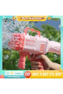 BARBITOS SB Pilli Roket Atar Baloncuk Köpük Tabancası 32 Delikli Bazooka Bubble Machine HD1199