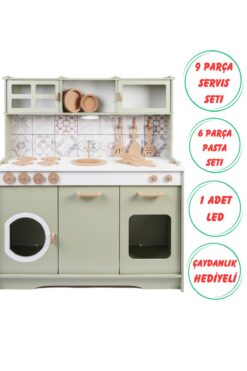 HOBBY HOUSE Ahşap Oyuncak Pembe Pasta Seti Çaydanlık Hediyeli