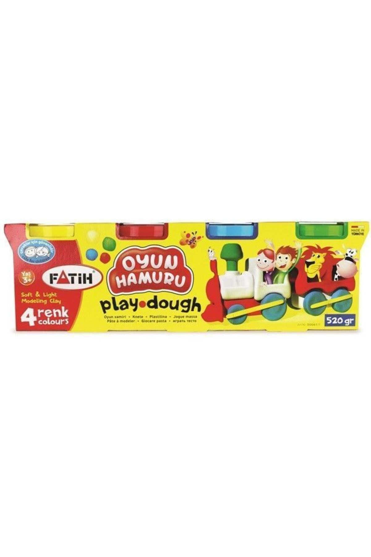 Fatih Oyun Hamuru - 4 Renk (4 x 130 Gr.=520Gram)