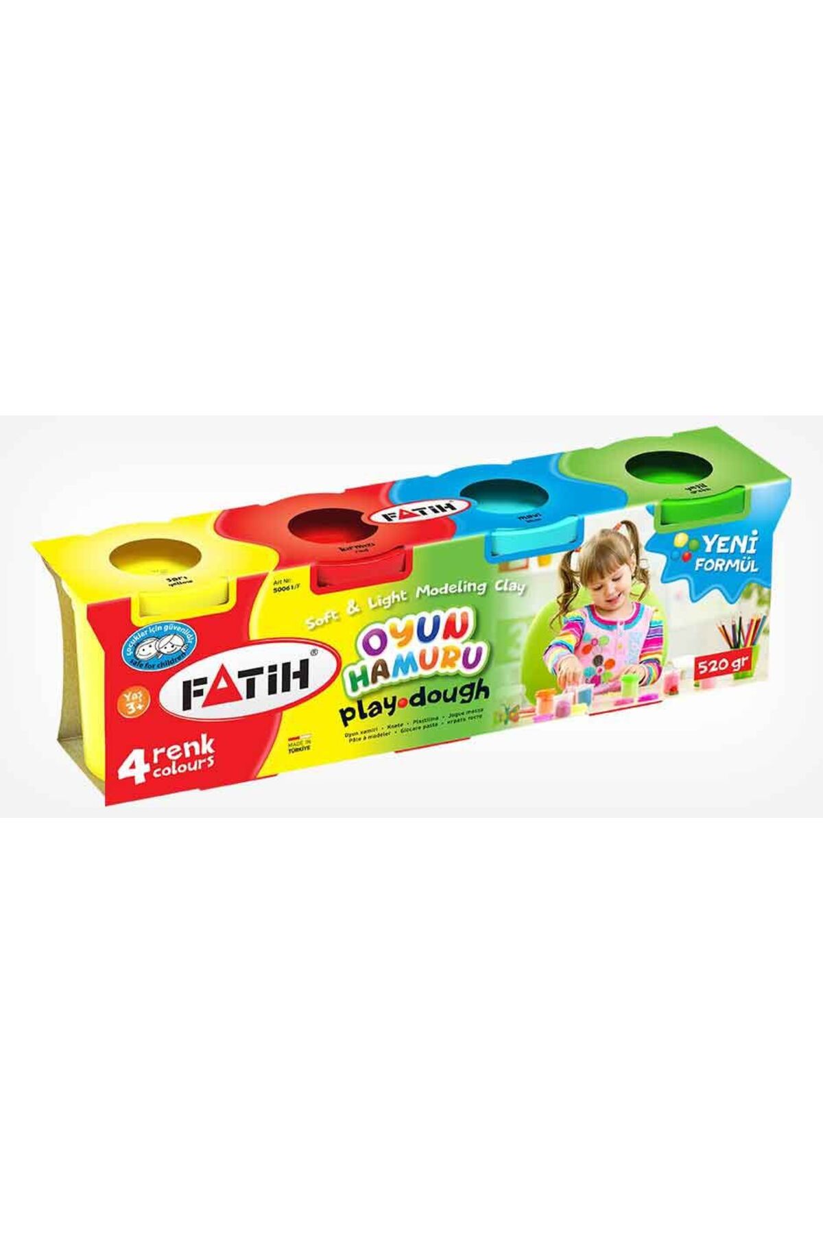Fatih Oyun Hamuru - 4 Renk (4 x 130 Gr.=520Gram) - Görsel 2