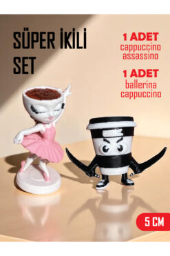 GiginGo Tung Tung Tung Sahur Süper İkili Set - Ballerina Cappuccino & Cappuccino Assassino