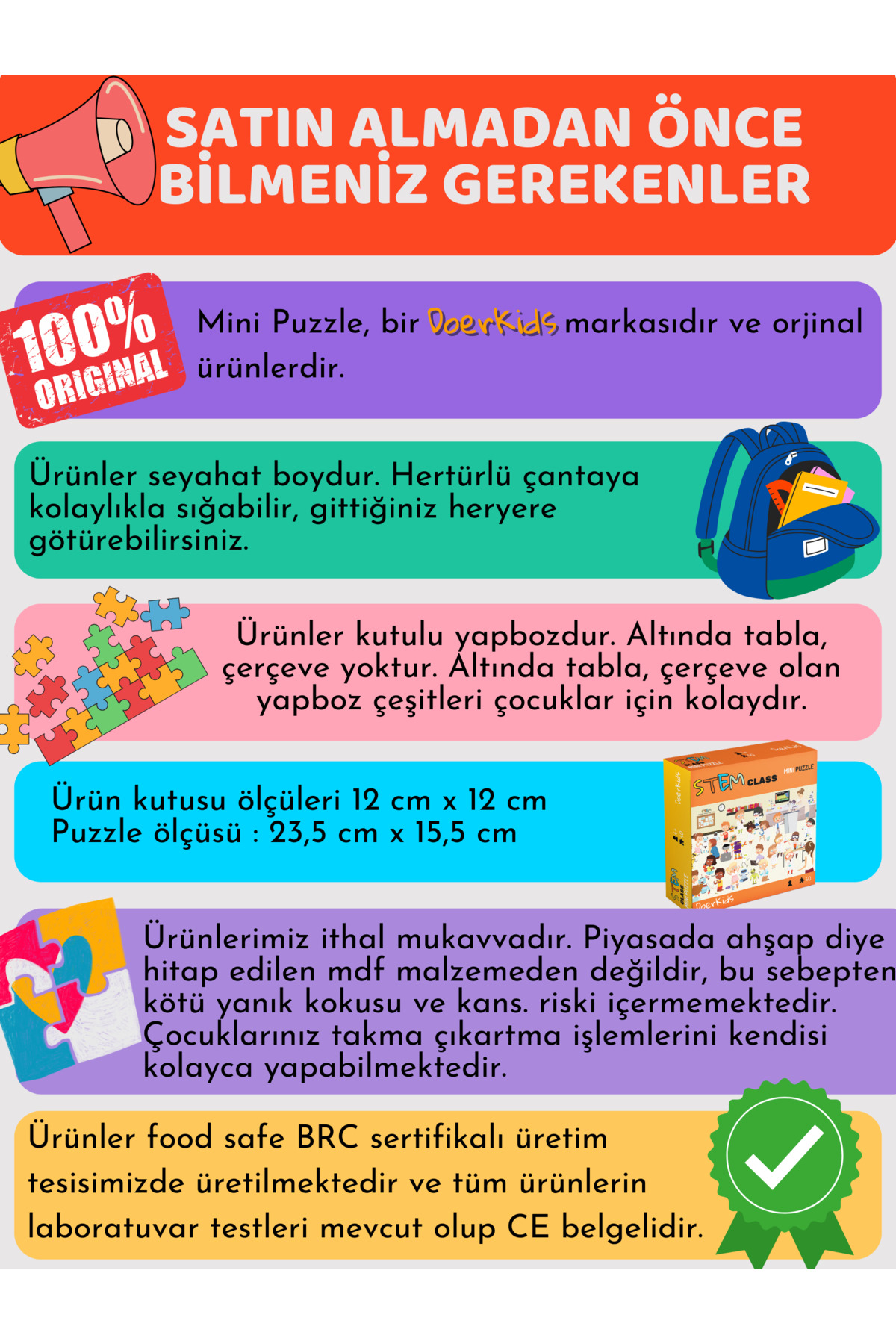 DoerKids Hayvan Orkestrası Mini Puzzle | 3-7 Yaş - 40 Parça - Görsel 2