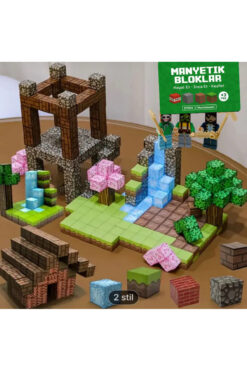 Manyetik Bloklar Minecraft Temalı Random Manyetik Blok Seti – Hayalindeki Dünyayı Inşa Et!