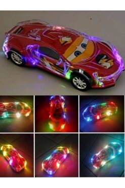 Shem Cars Işıklı Müzikli Araba Şimşek Mcqueen Hareketli Pilli Oyuncak Çarp Dön 25 cm