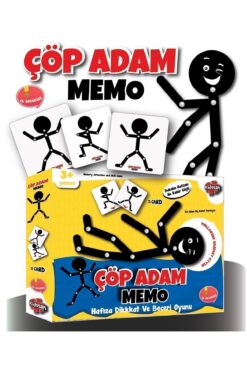 kidssan games Çöp Adam Memo Eğitici Kartlı Kutu Oyunu - Hafıza Dikkat Ve Beceri Oyunu