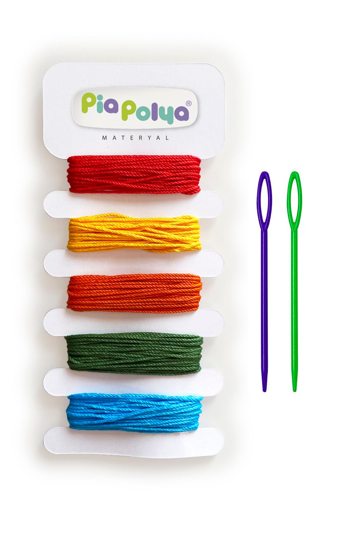 piapolya Çocuklar için 2 adet Plastik İğne ve 5 Renk İpleri | Parmak Gelişimi | Etkinlik | Okul Öncesi