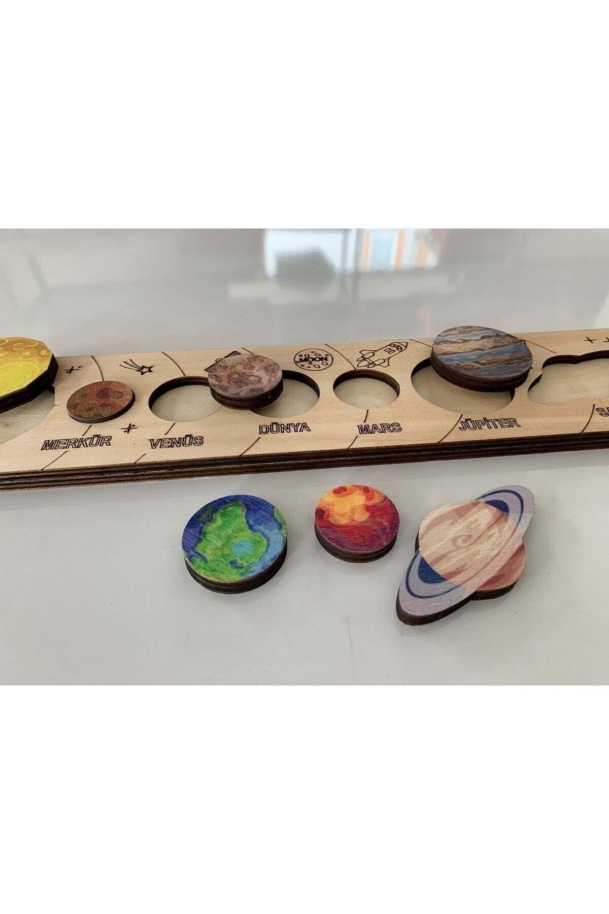 Ankebut Ahşap Renkli Güneş Sistemi Gezegenler - Görsel 3