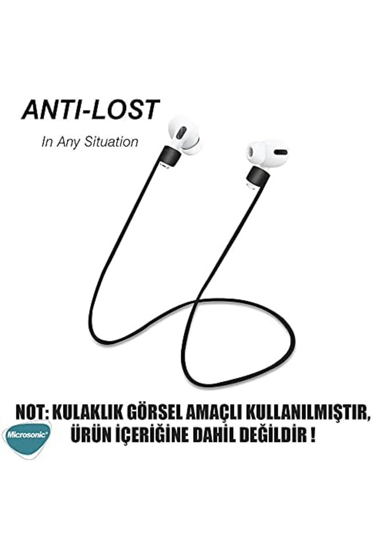 STOREMAX AirPods 1. Nesil / 2. Nesil için Manyetik Mıknatıslı Kulaklık İpi Siyah [AirPods 1/2 ile Uyumlu Kılı - Görsel 2