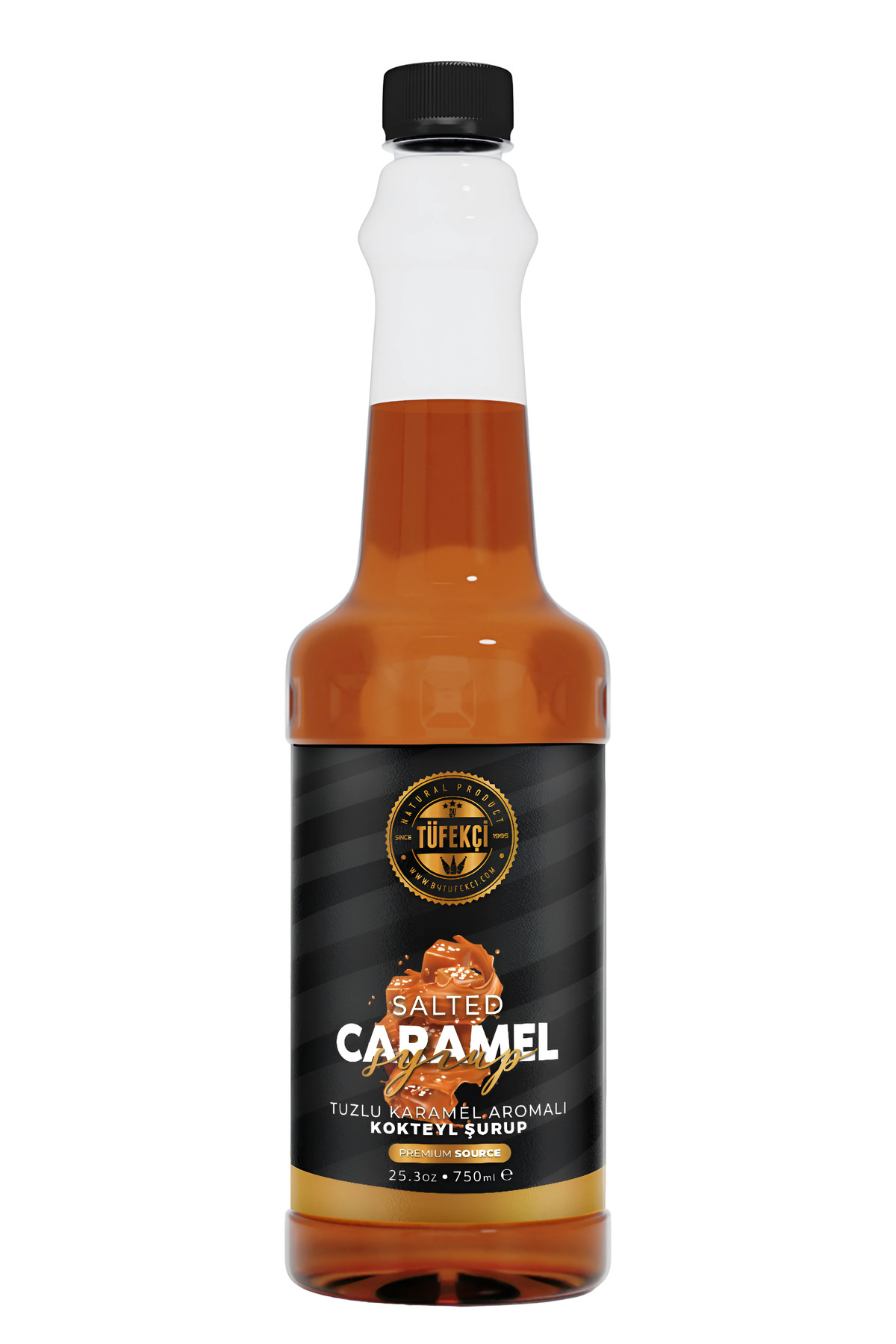 By Tüfekçi Tuzlu Karamel (Salted Caramel) Kokteyl, Kahve Ve Pasta Şurubu 750 ml – Gerçek Şeker