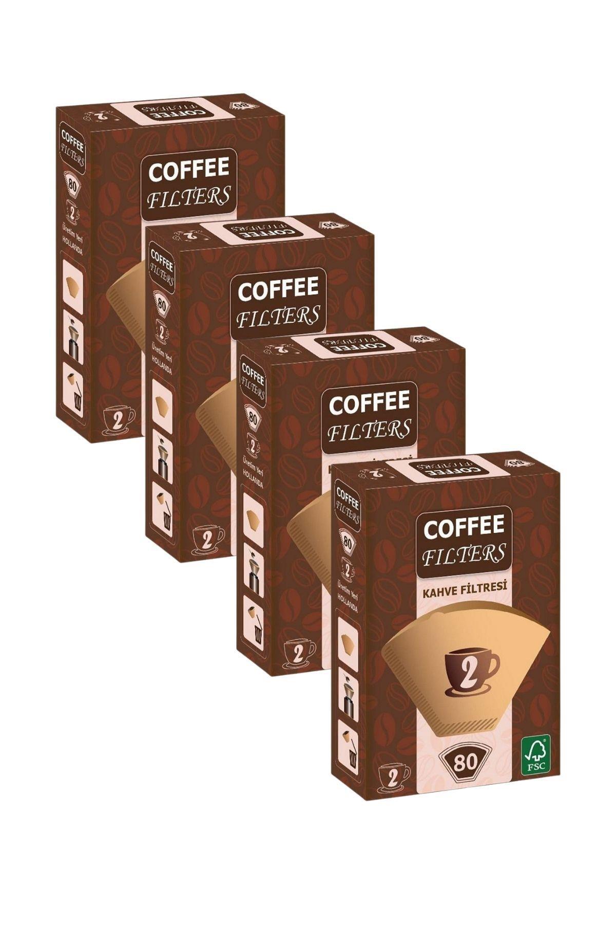 Coffee Filters Coffeo Filters NO2 80 Adet Kahve Filtre Kağıdı x 4 Adet