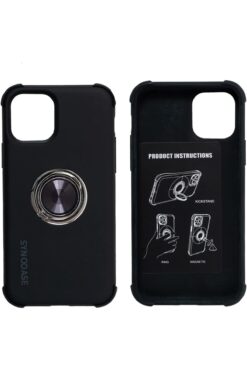 STOREMAX 12 Pro Max Kılıf Siyah – Darbeye Dayanıklı, 360° Koruma, Çelik Halka Tutuculu Kılıf 1053513