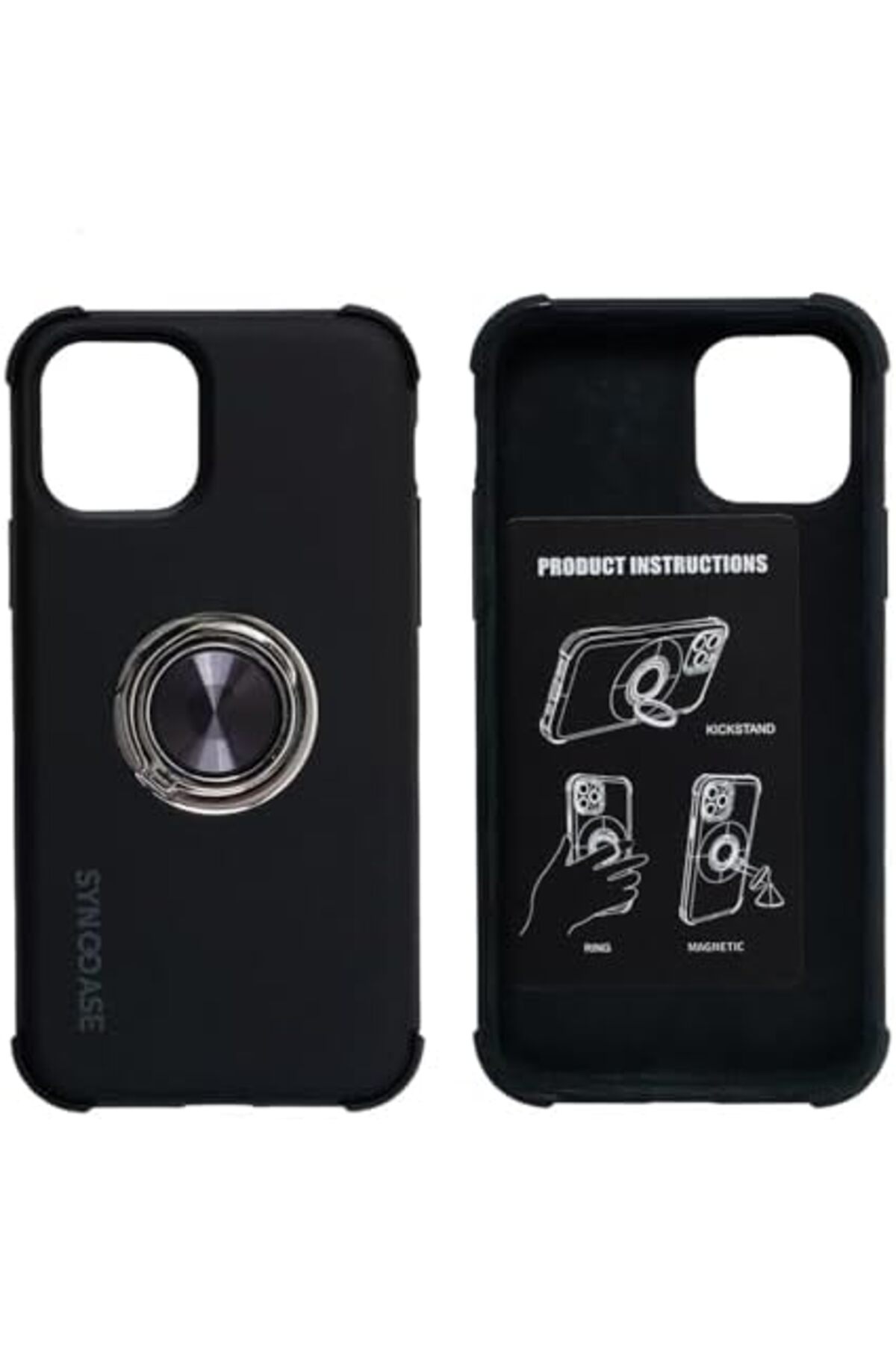 STOREMAX 12 Pro Max Kılıf Siyah – Darbeye Dayanıklı, 360° Koruma, Çelik Halka Tutuculu Kılıf 1053513 - Görsel 3