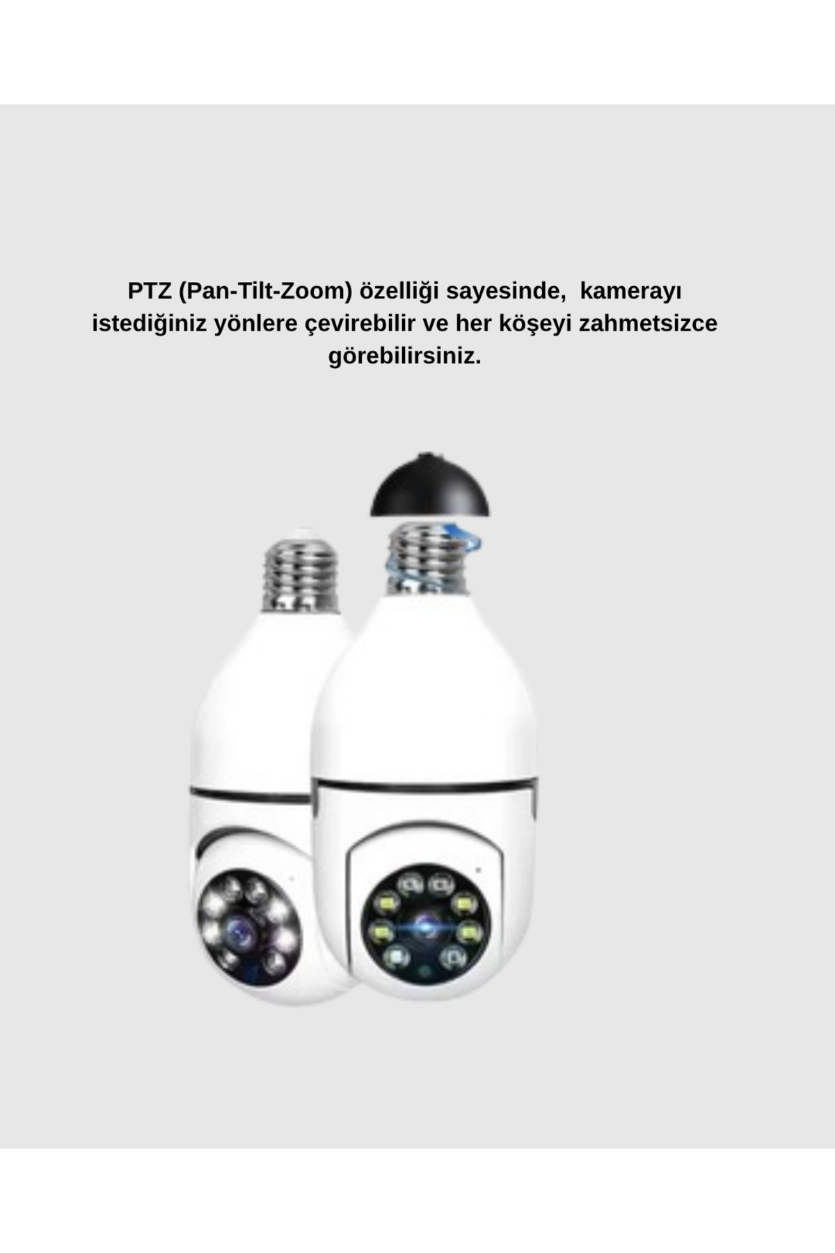esey ticaret 360 Derece Dönebilen Akıllı Duylu Kamera - PTZ, Uzaktan Kontrol, Hareket Algılama - Görsel 3