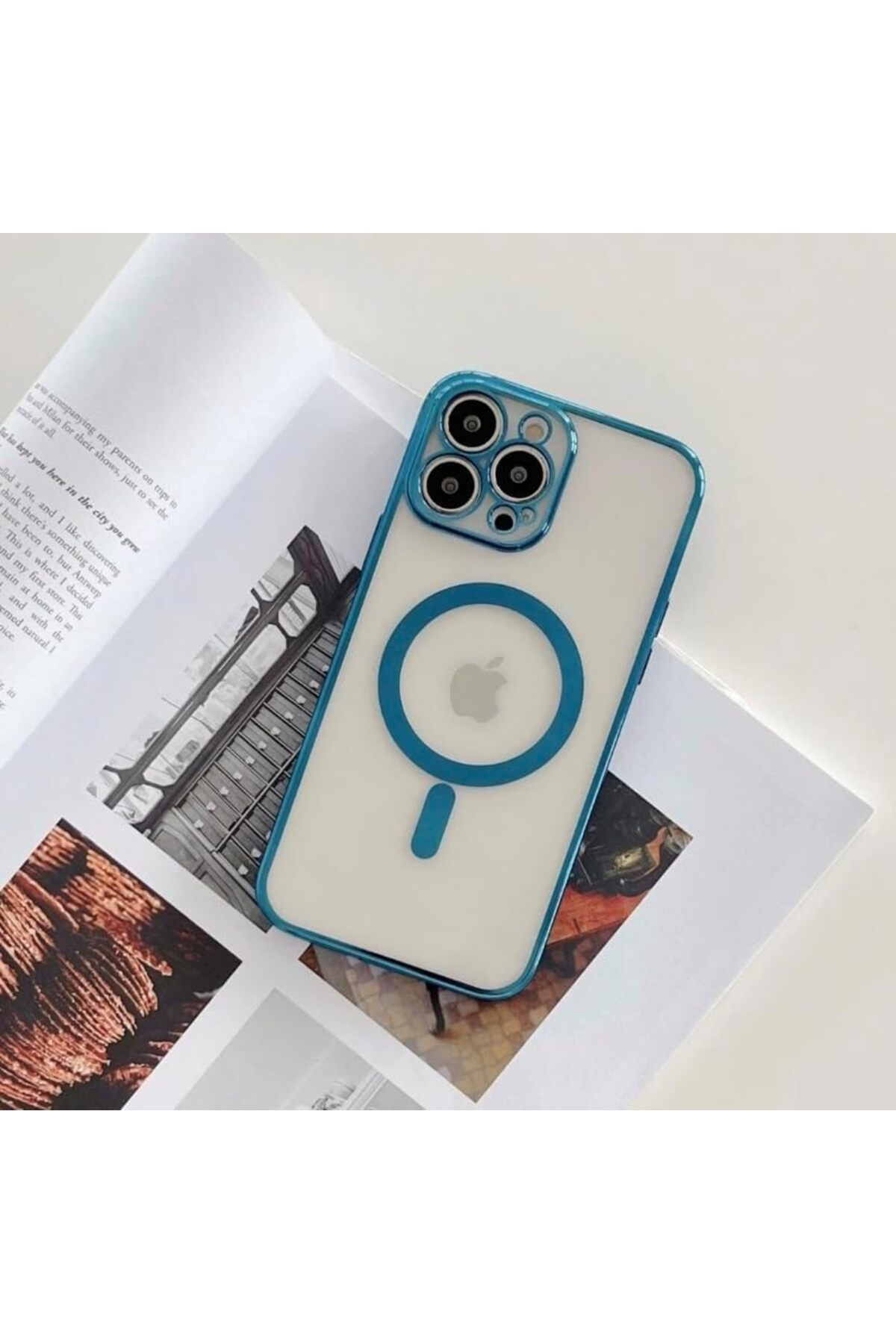 STOREMAX trendflare aks 13 pro için kablosuz şarj ile uyumlu, kamera lens korumalı kılıf mavi modasplash 1175 - Görsel 2