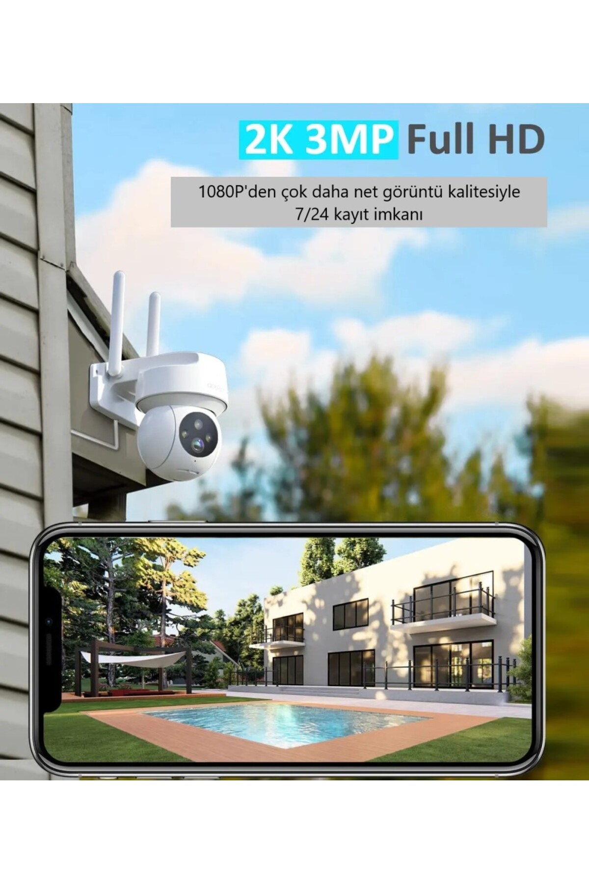 Cata Dış Mekan Gece Görüşlü 360 Derece Wifi Akıllı Ip Kamera - Ct-4051 - Görsel 3