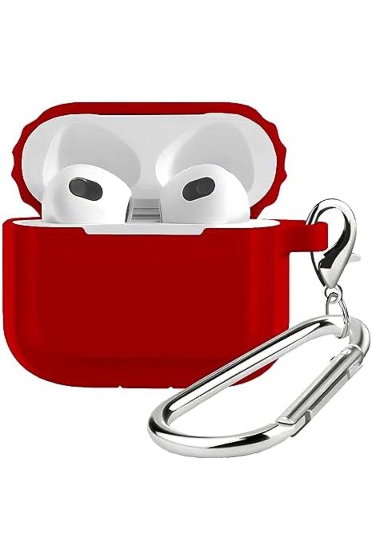 STOREMAX LABS 3 Uyumlu Rubber Silicone Kancalı Yumuşak Silikon Kılıf 3 Uyumlu Kulaklık Kılıfı (Kırmızı) 1063 - Görsel 3