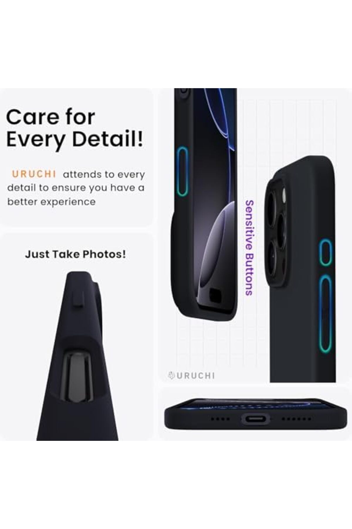 STOREMAX trendflare 16 Pro Kılıfı 6.3" ile Uyumlu, Sıvı Silikon 3 Katmanlı Tam Kaplamalı Yumuşak Jel Kauçuk D - Görsel 2