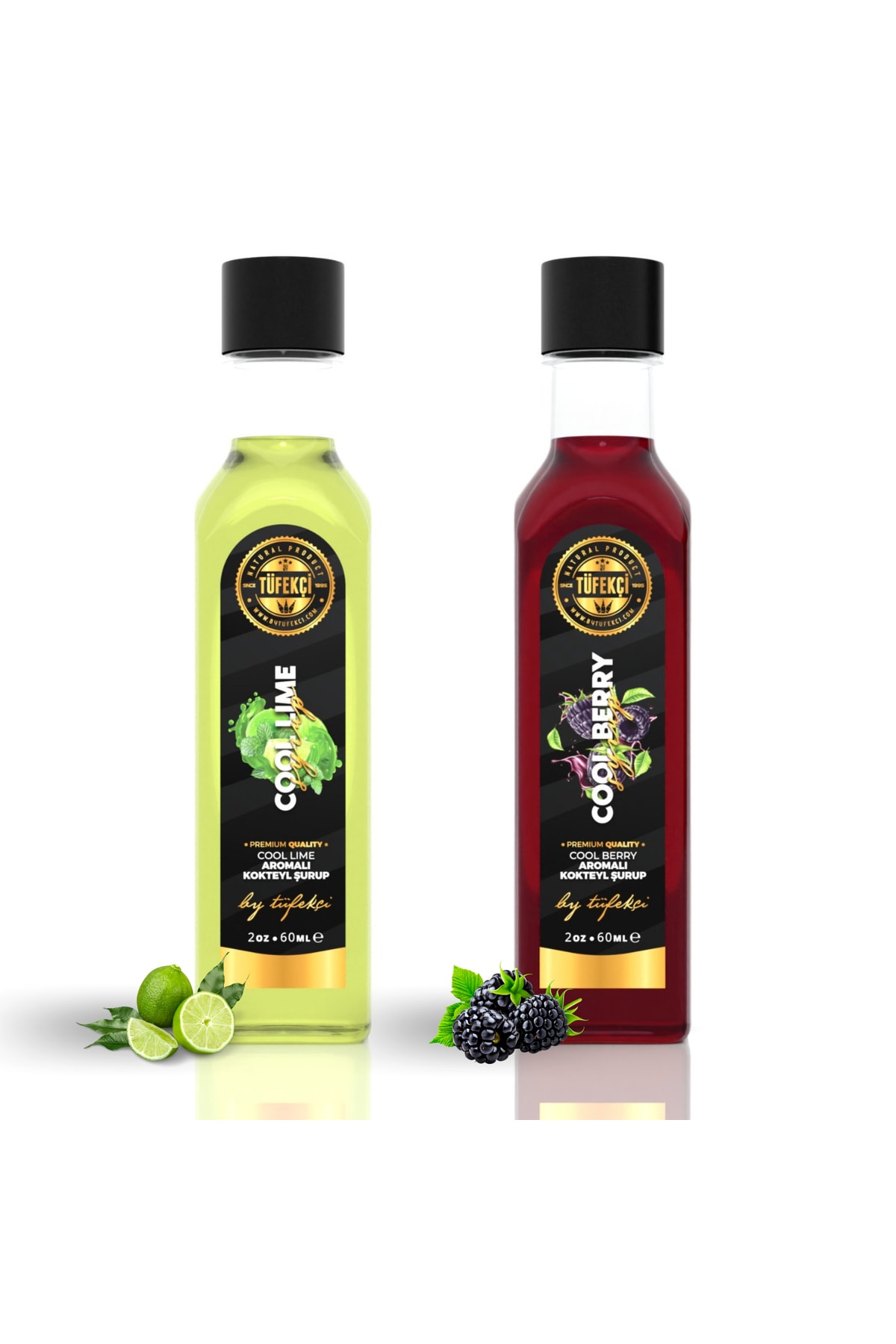By Tüfekçi Cool Lime ve Cool Berry Konsantresi Yoğun Form Yüksek Aromalı Deneme Set 2x60