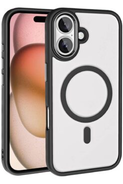 STOREMAX ile uyumlu 16 Kılıf Şarj Özellikli Krom M-safe Silikon Kapak Siyah 890831