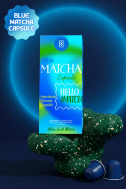 Mim and More Blue Matcha Kapsül – Nespresso Uyumlu, Mavi Spirulina Superfood Matcha Tozu, 10'lu Paket