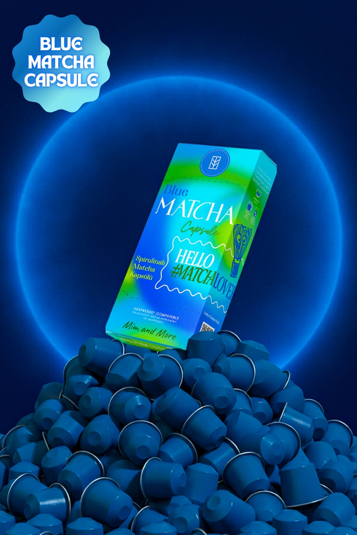 Mim and More Blue Matcha Kapsül – Nespresso Uyumlu, Mavi Spirulina Superfood Matcha Tozu, 10'lu Paket - Görsel 2