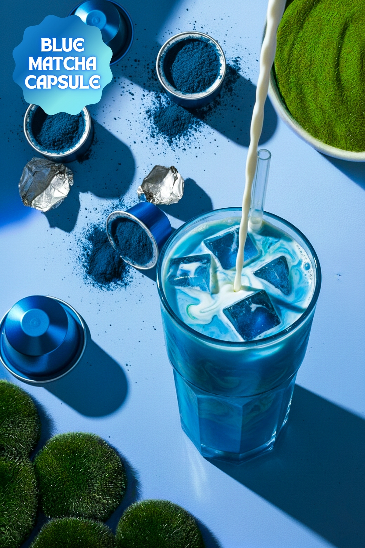 Mim and More Blue Matcha Kapsül – Nespresso Uyumlu, Mavi Spirulina Superfood Matcha Tozu, 10'lu Paket - Görsel 3