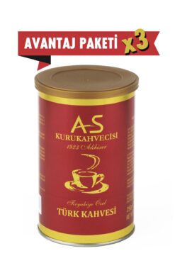 AS Kurukahvecisi Türk Kahvesi 250 Gr. X 3 Adet Teneke Kutu