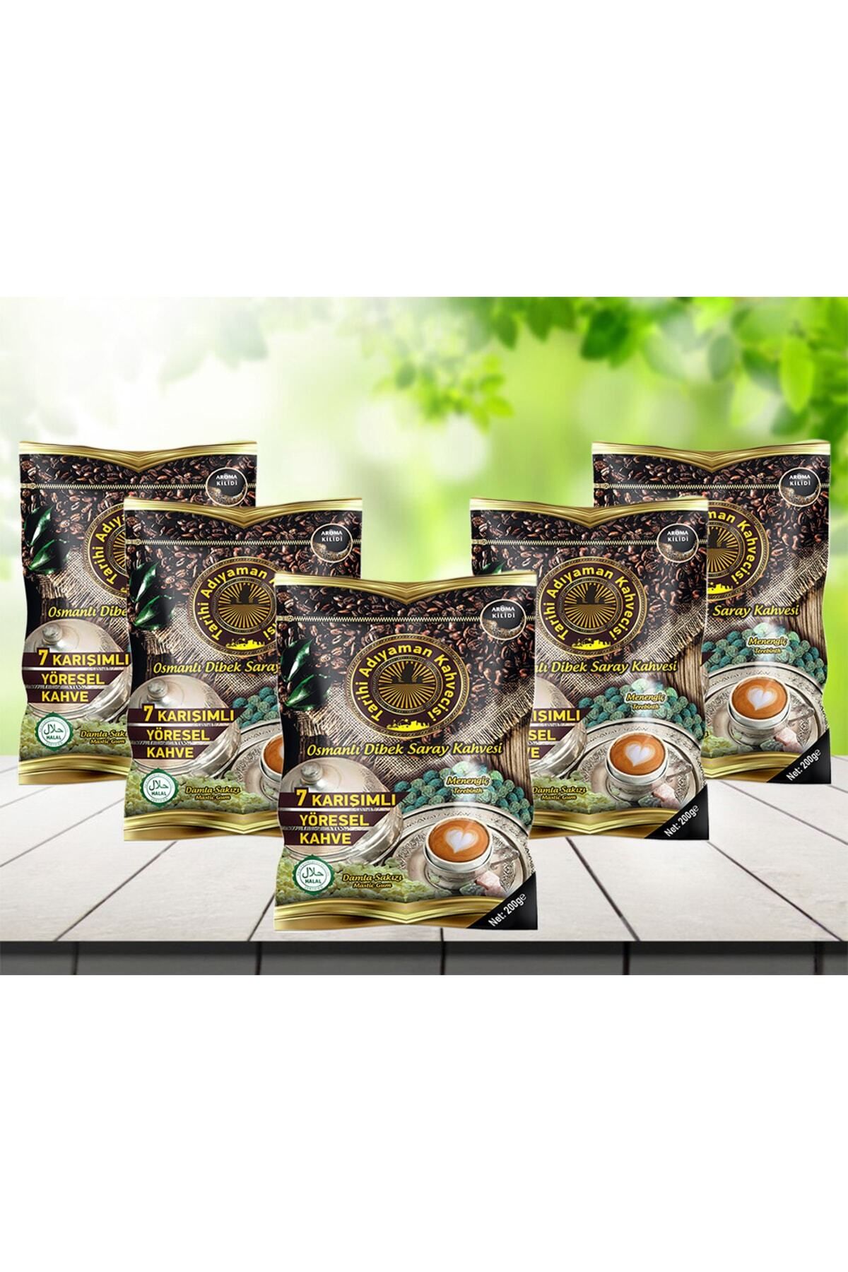 Tarihi Adıyaman Kahvecisi Damla Sakızlı Dibek Kahvesi 200 g 5 adet