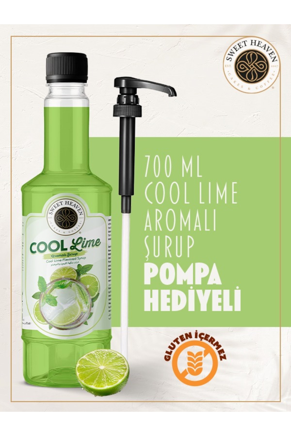 Sweet Heaven Cool Lime Kahve Şurubu 700ml Pompa Hediye