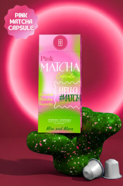 Mim and More Pink Matcha Kapsül – Nespresso Uyumlu Pembe Superfood Matcha Tozu, 10'lu Paket