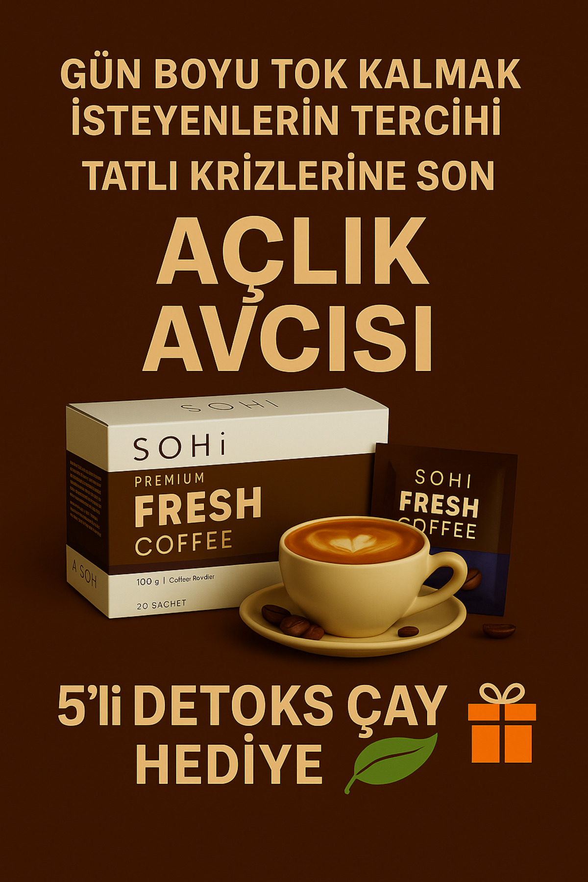 SOHİ Açlık Avcısı | Gün Boyu Tok Tutan Bitkisel Fit Kahve 20’li
